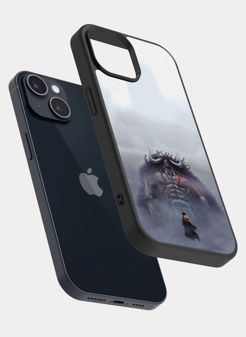 بكسلات كفر ايفون 14 ون بيس لوفي و كايدو رمادي - Image 2