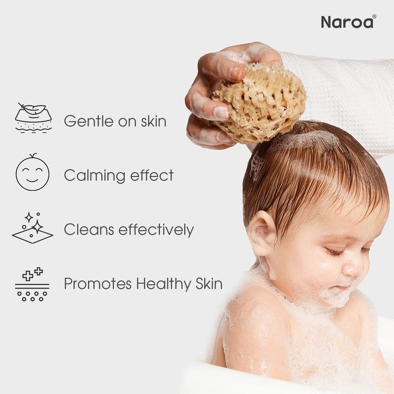 Naroa Natural Baby Sponge | Soft Sea Unbleached Bath Sponge for Newborn | Baby Shower Essentials Pregnancy Gifts Boy Girl - Image 2
