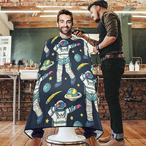visesunny Barber Cape Astronaut Universe Galaxy Man Dancing Dab Polyester Hair Cutting Salon Cape Apron Anti-Static Haircut Water-Resistant Shaving Cloth Beard Shaving Bib Hairdressing Cape - Image 2