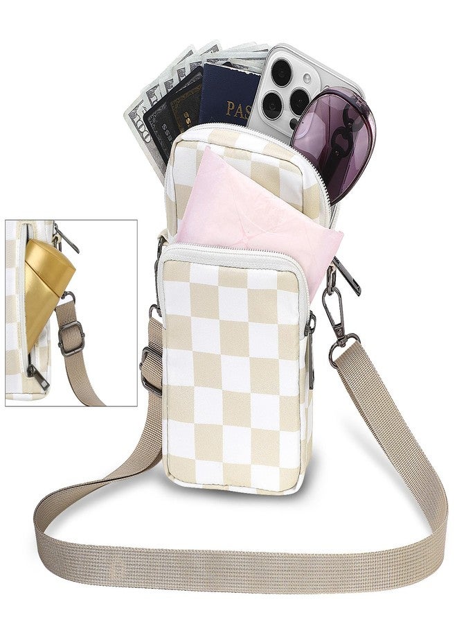 BBORGDC Checkered Small Crossbody Bags for Women, Boho Phone Purse Shoulder Bag with Strap, Original Design RFID Crossbody for Travel, Stylish Gift for Girls and Women - Image 3