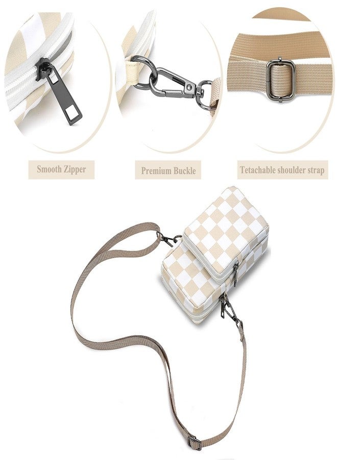 BBORGDC Checkered Small Crossbody Bags for Women, Boho Phone Purse Shoulder Bag with Strap, Original Design RFID Crossbody for Travel, Stylish Gift for Girls and Women - Image 5