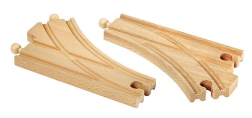 BRIO World 33346 Curved Switching Tracks 2 Piece Toy Train Accessory for Kids Ages 3 and Up - Image 1