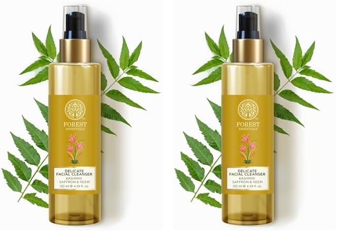Forest Essentials Forest Essentials Delicate Saffron Neem Facial Cleanser with Hyaluronic Acid Niacinamide Designed For Acne Prone Sensitive Skin Gentle Clarifying Face Wash Sulphate Paraben Free - Image 1