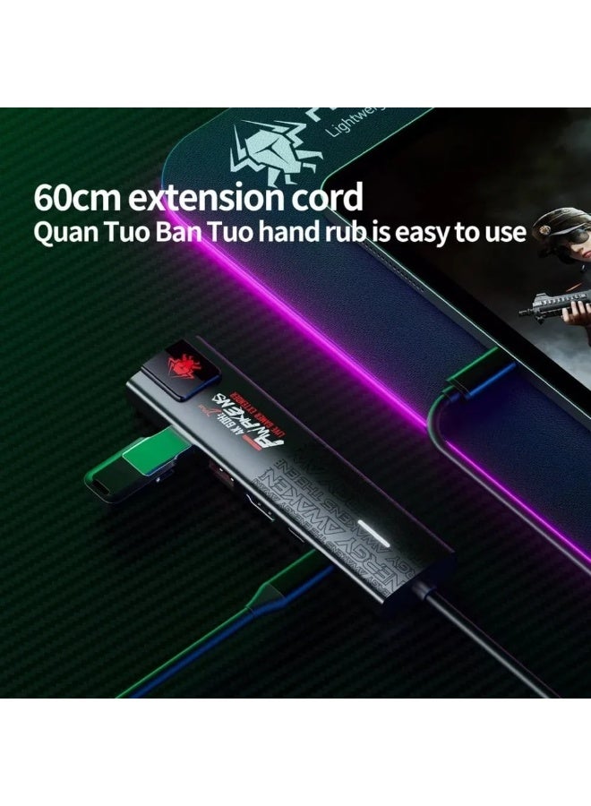 بليكستون بليكسون GS1 محور من 6 في 1 Type-C يمنحك ميزة 6 منافذ متعددة الاستخدامات في جهاز مضغوط، سواء كنت بحاجة لتوصيل شاشة بدقة 4K، شحن أجهزتك بسرعات PD فائقة تصل إلى 100 واط، منفذ انترنت سريع للغاية، منفذ Type-C لتوصيل الأجهزة، ومنفذين USB لنقل البيانات بسرعات عالية، باللون الأسود. - Image 2