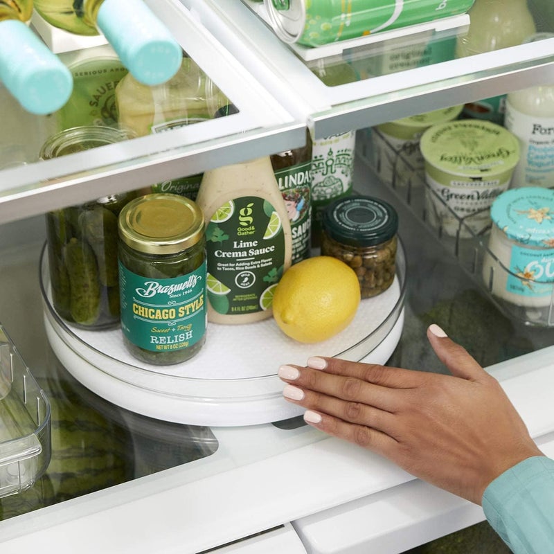 YouCopia دوار ثلاجة FridgeView، منظم Lazy Susan لتخزين الثلاجة، 11 بوصة، أبيض - Image 3