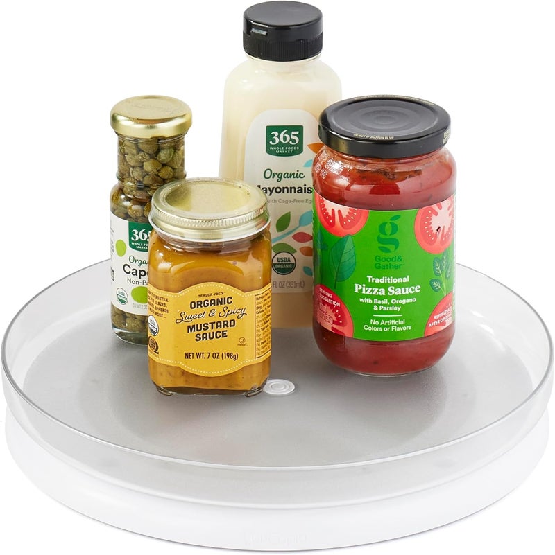 YouCopia دوار ثلاجة FridgeView، منظم Lazy Susan لتخزين الثلاجة، 11 بوصة، أبيض - Image 1