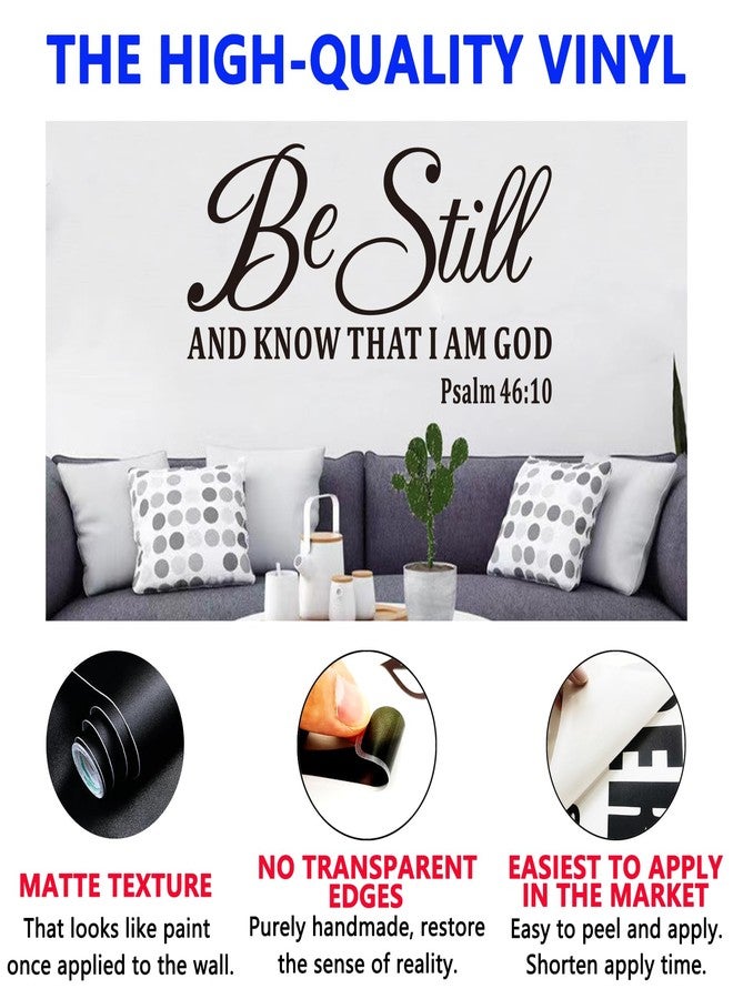SEATUNE Bible Verse Wall Stickers for Bedroom: Christian Quotes Inspirational Positive Vinyl Art Wall Decals for Living Room Wall Decor - Be Still and Know That I am God 21" X 11" - Image 2