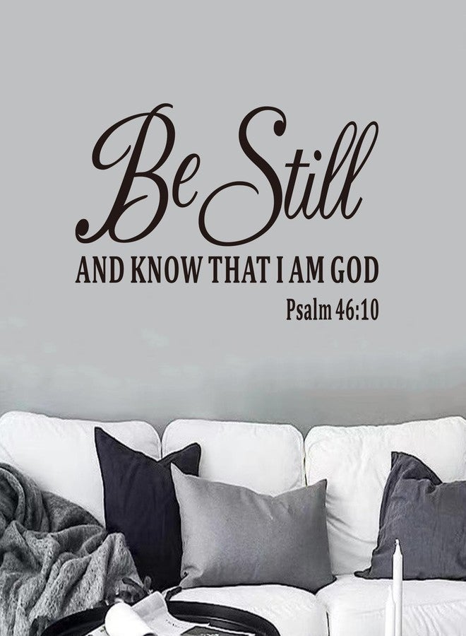 SEATUNE Bible Verse Wall Stickers for Bedroom: Christian Quotes Inspirational Positive Vinyl Art Wall Decals for Living Room Wall Decor - Be Still and Know That I am God 21" X 11" - Image 1