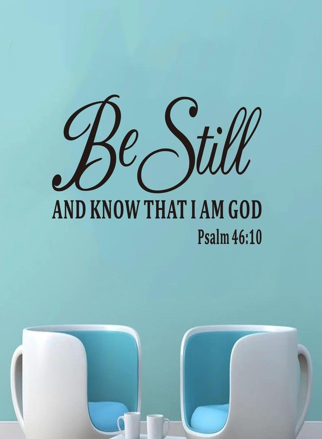 SEATUNE Bible Verse Wall Stickers for Bedroom: Christian Quotes Inspirational Positive Vinyl Art Wall Decals for Living Room Wall Decor - Be Still and Know That I am God 21" X 11" - Image 4
