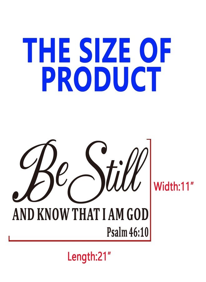 SEATUNE Bible Verse Wall Stickers for Bedroom: Christian Quotes Inspirational Positive Vinyl Art Wall Decals for Living Room Wall Decor - Be Still and Know That I am God 21" X 11" - Image 3