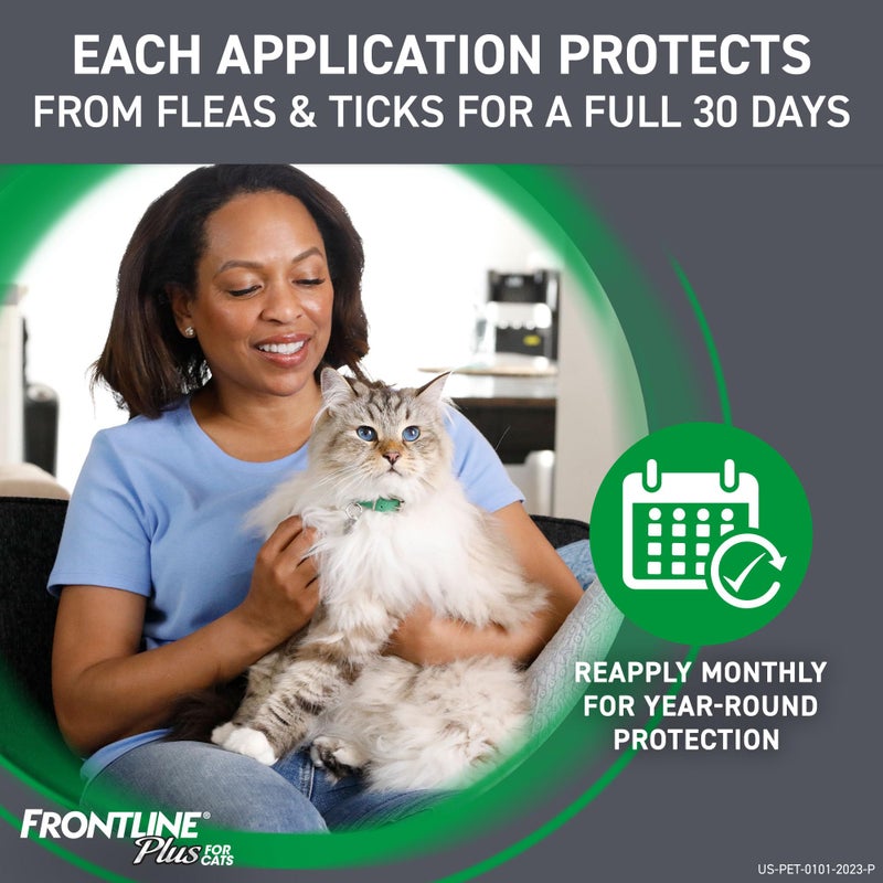 FRONTLINE Plus Flea and Tick Treatment for Cats Over 1.5 lbs. 6 Treatments - Image 4
