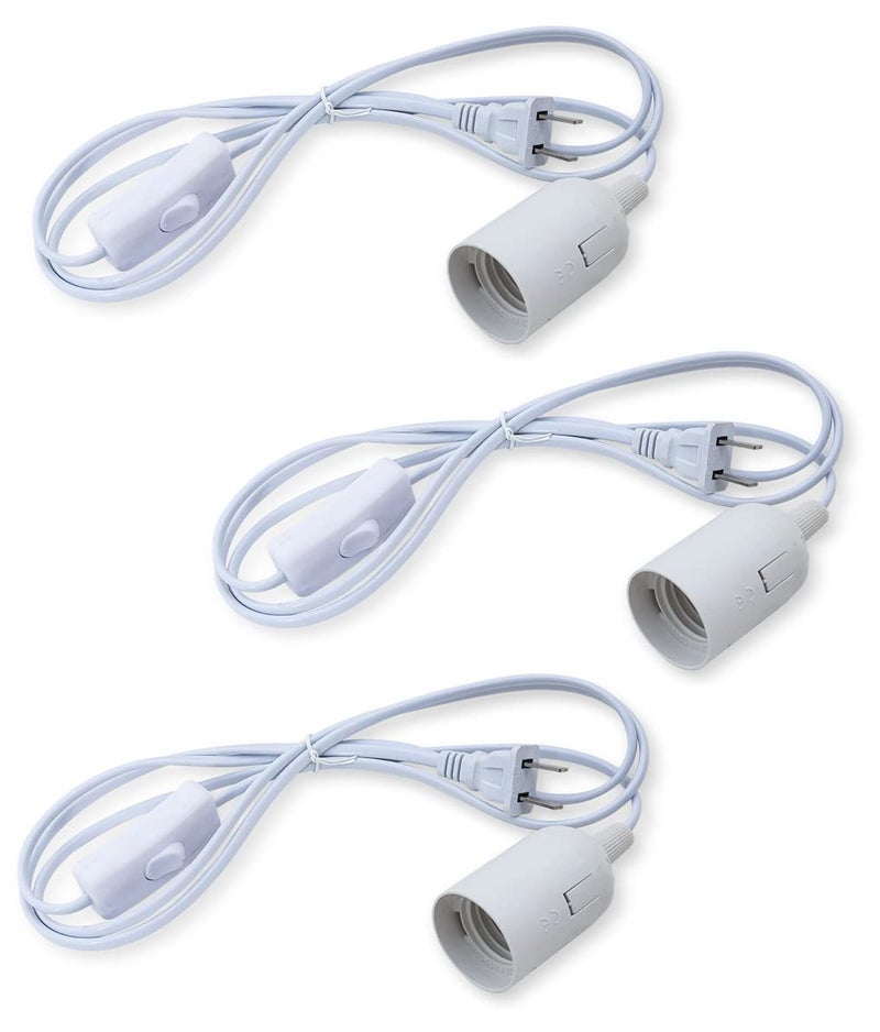 HESSION Pendant Light Cord, Hanging Light Cord, Plug in Light fixtures, 5.9ft DIY Latern Light Cord with an E26 Light Socket, Featuring an On/Off Switch(Bulb Not Included). - Image 1