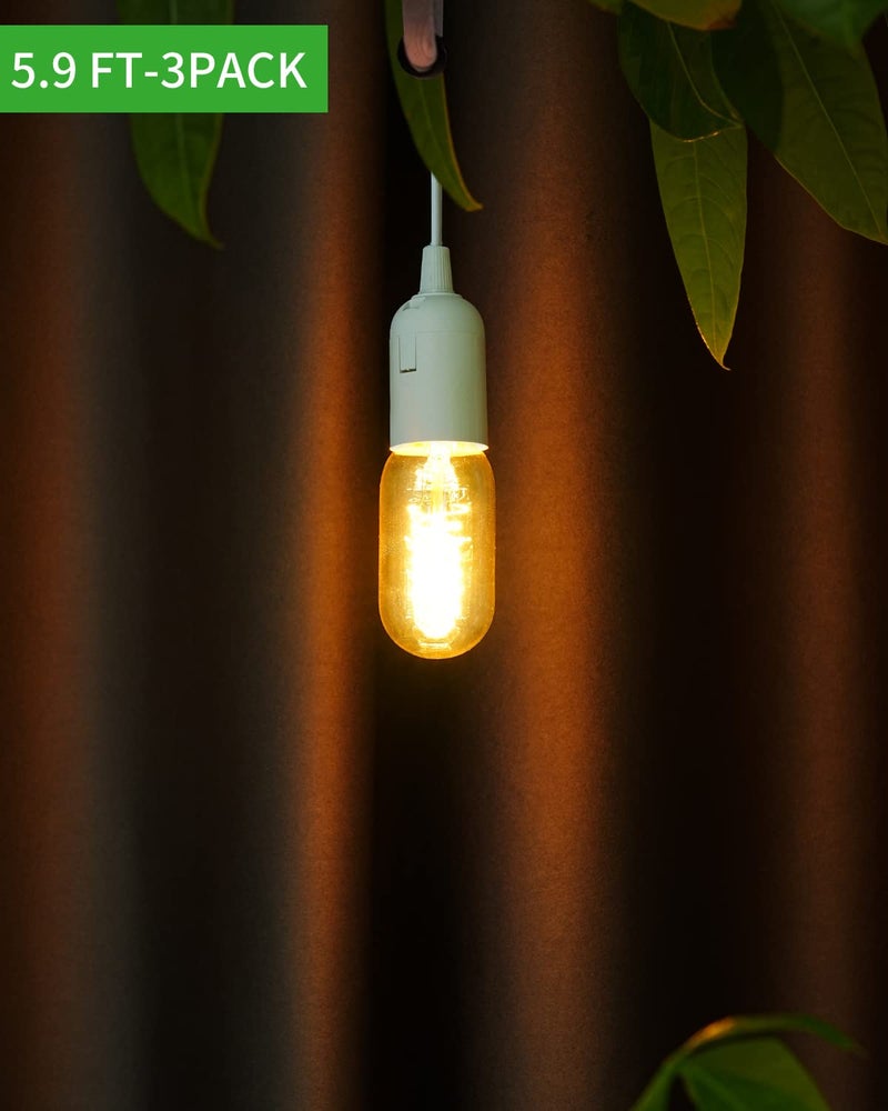 HESSION Pendant Light Cord, Hanging Light Cord, Plug in Light fixtures, 5.9ft DIY Latern Light Cord with an E26 Light Socket, Featuring an On/Off Switch(Bulb Not Included). - Image 5