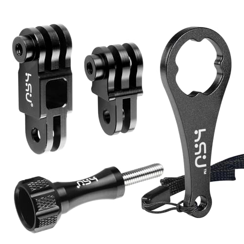 HSU Aluminum Extension Arm for GoPro Hero 13/12, Metal Adjust Arm Straight Joints Mount, Same Direction Straight Joints Mount for Go Pro Hero 11/10/9/8/7/6/5 Black, DJI Osmo Action and More(Black) - Image 1
