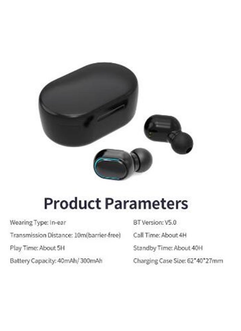 Generic - Mini Earbuds New Generation Smart Earphones TWS Bluetooth Headphones with LED Power Display HiFi Sound Quality Deep Bass Black - Image 1