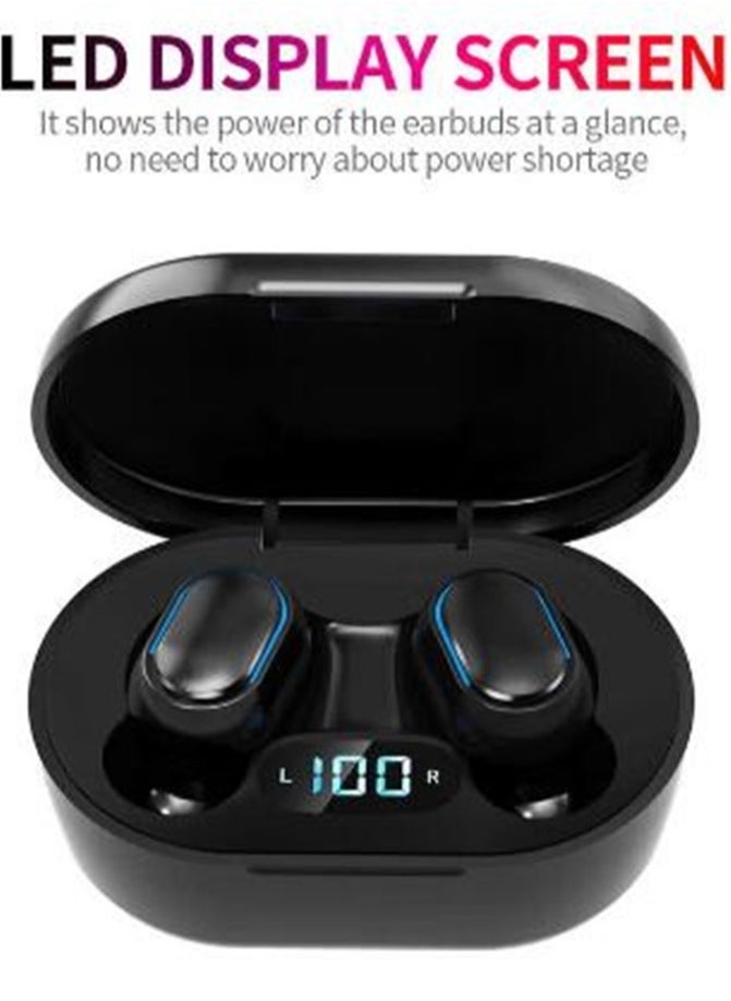 Generic - Mini Earbuds New Generation Smart Earphones TWS Bluetooth Headphones with LED Power Display HiFi Sound Quality Deep Bass Black - Image 1