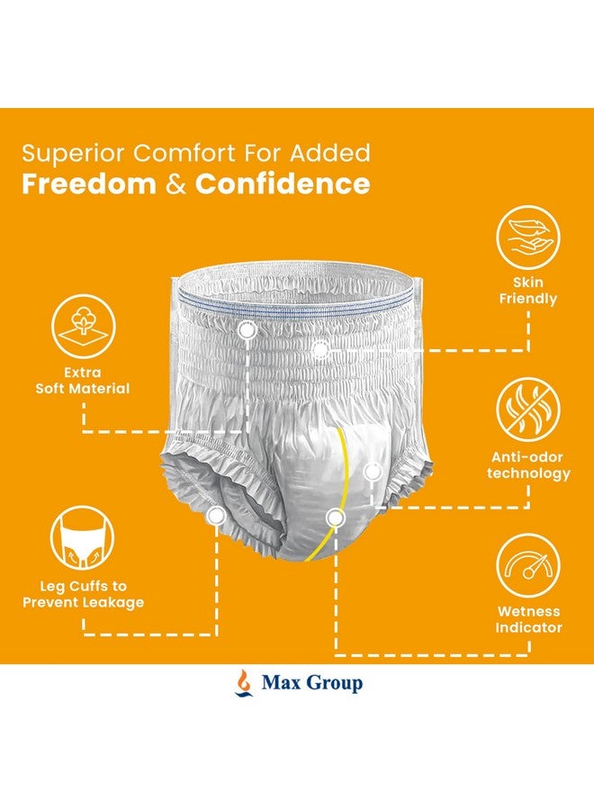 AGEasy (Max Group) Unisex Adult Diaper Pants with Wetness Indicator | Odour Lock & Anti-Bacterial | Skin Friendly Pant Style Diapers for Easier Wearing & Removal | Pack of 1 (10 Count) (XL) - Image 4