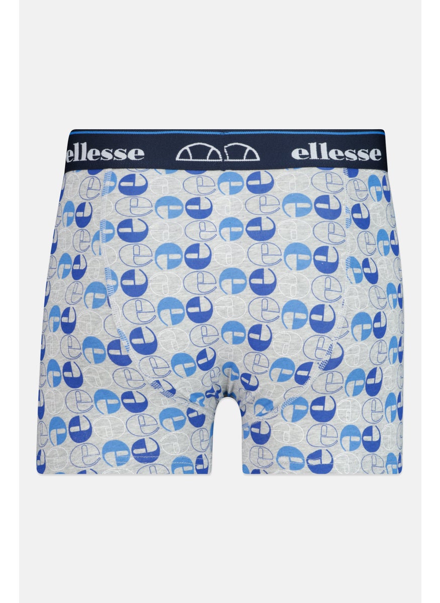 Ellesse Men 3 Pieces Brand Logo Trunks, Navy/Red  - Image 2