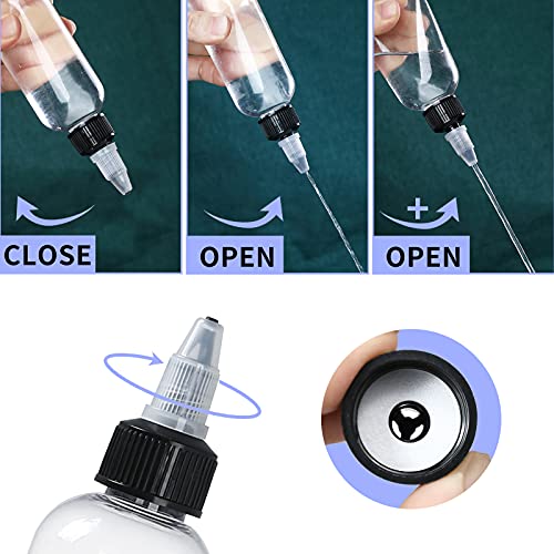 Yephets 32 Pack 4oz Boston Dispensing Bottle Empty Round LDPE Plastic Squeeze Dropper Bottles Squeeze Bottle with Twist Top Cap for Liquids Oils Art Crafts Kitchen Household - Image 4