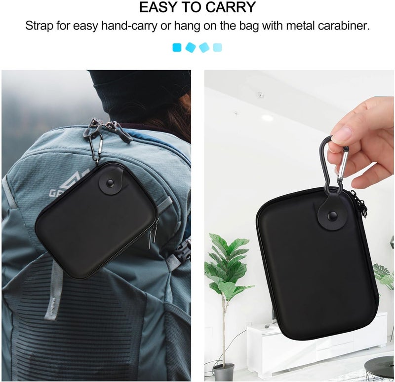 Lacdo Hard Carrying Case for Maxone Ultra Slim Portable External Hard Drive HDD 500GB 160GB 250GB 320GB 500GB 750GB 1TB USB 3.0 EVA Shockproof Water-Resistant Protective Storage Travel Bag, Black - Image 5