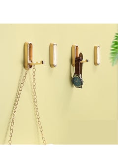 spa luxetique 4PCS Folding Coat Hook, Heavy Duty Wall Hooks Made of Zinc Alloy, Foldable Gold Wall Hooks for Hanging Coats, Scarves, Hats, Bathrobes, Keys, Bags (Gold)  - Image 3