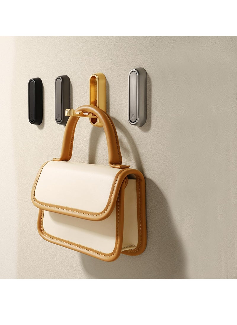 spa luxetique 4PCS Folding Coat Hook, Heavy Duty Wall Hooks Made of Zinc Alloy, Foldable Gold Wall Hooks for Hanging Coats, Scarves, Hats, Bathrobes, Keys, Bags (Gold)  - Image 5