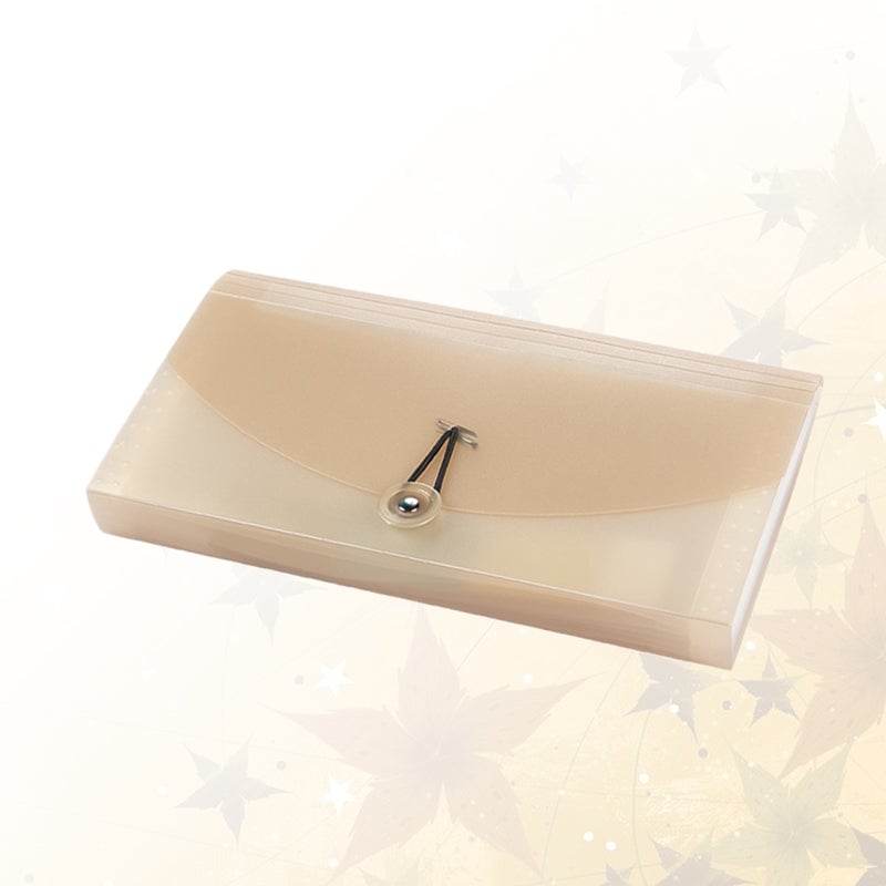 2 pcs Simple Document File Folder Portable Elastic Band Expanding Accordion File Folder Organizer(Beige) - Image 3