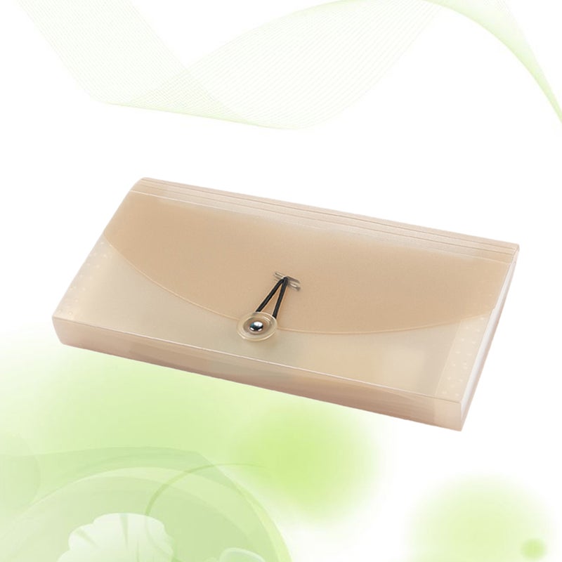 2 pcs Simple Document File Folder Portable Elastic Band Expanding Accordion File Folder Organizer(Beige) - Image 2