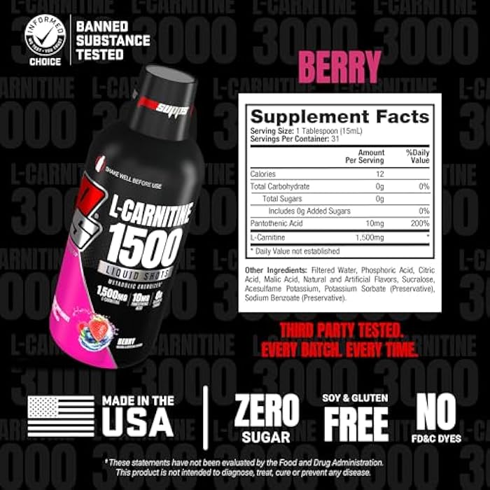 PROSUPPS L-Carnitine Liquid 1500, Stimulant-Free Liquid Shots for Men & Women - Clean Workout Drink for Energy, Performance & Muscle Recovery - No Sugar, No Carbs - 31 Servings, Berry - Image 5
