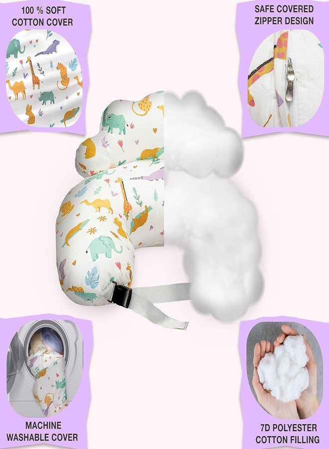 Proliva وسادة بروليفا للرضاعة الطبيعية للأطفال حديثي الولادة مع غطاء قابل للفصل، وسادة الرضاعة الطبيعية ودعم الرضاعة الطبيعية للأطفال، وسادة رضاعة مع غطاء قابل للإزالة (أبيض كريمي - جملي) - Image 3