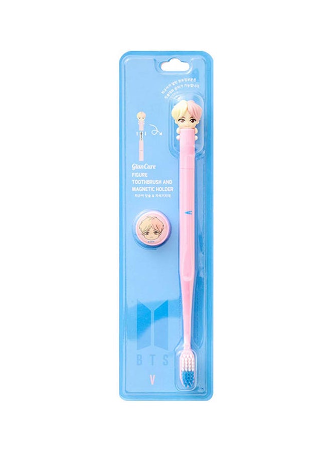 BTS K-Pop Idols Goods V Character Figure Toothbrush with Convenient Magnetic Holder Toothbrush ‎2.9 x 1.1 x 10.4inch - Image 1