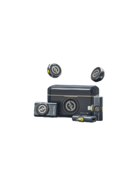 Hollyland Lark M2 Combo Wireless Tie Mic (2TX+3RX) for Camera, iPhone, Android, PC, 300m Range, Hi-Fi Audio Quality, Noise Reduction, 40H Use, Lavalier Microphone for Livestreaming Vlog-Black