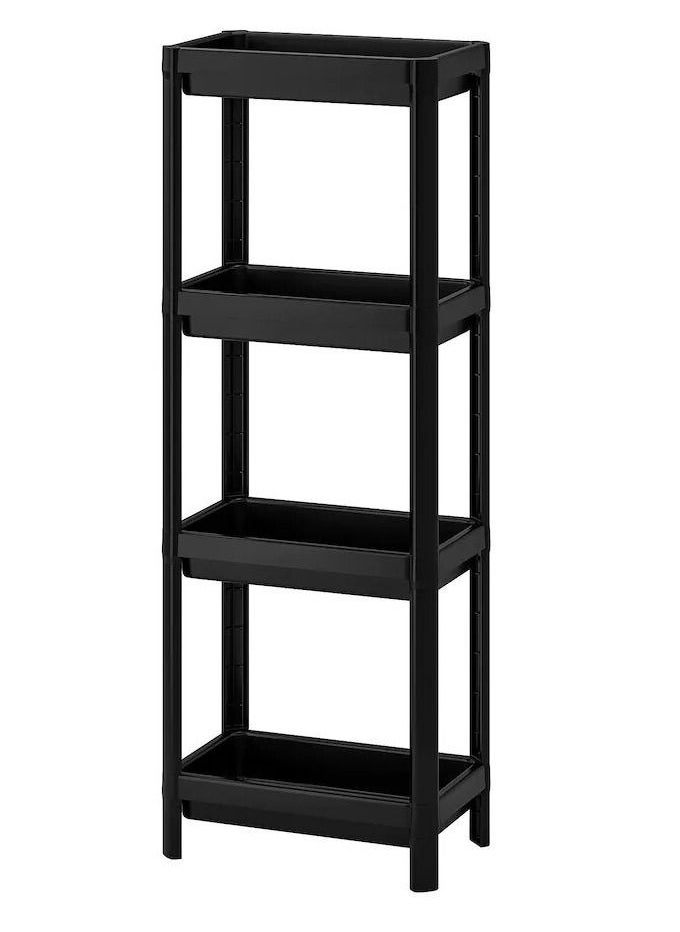 ALMUFARREJ 4 Layer Vesken Shelving Unit Shelf Black 36x23x100 cm  - Image 2