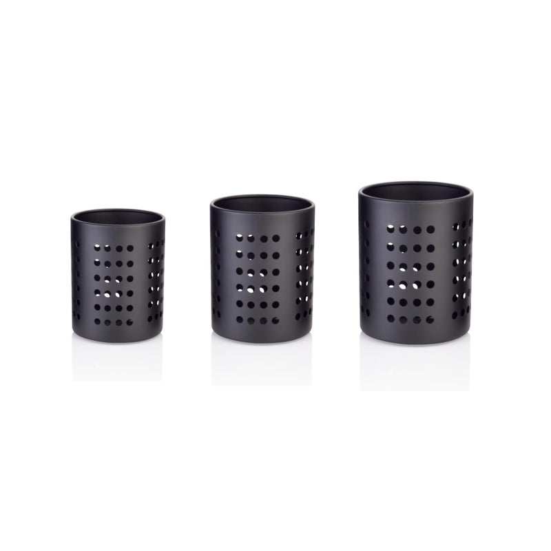 EMBASSY Cutlery/Stationary/Toiletry Holder, Set of 3 - Sizes 1-3 (Black Colour, Stainless Steel) - Image 4