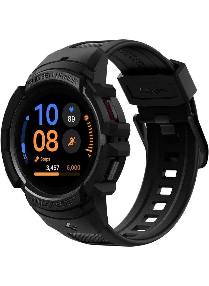 Spigen - Spigen Rugged Armor Pro Designed for Samsung Galaxy Watch FE (2024), Galaxy Watch 5 40mm (2022), Galaxy Watch 4 40mm (2021) Band with Case Protector - Charcoal Gray - Image 1