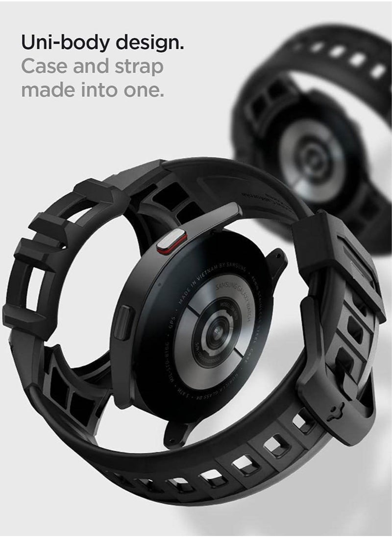 Spigen - Spigen Rugged Armor Pro Designed for Samsung Galaxy Watch FE (2024), Galaxy Watch 5 40mm (2022), Galaxy Watch 4 40mm (2021) Band with Case Protector - Charcoal Gray - Image 1