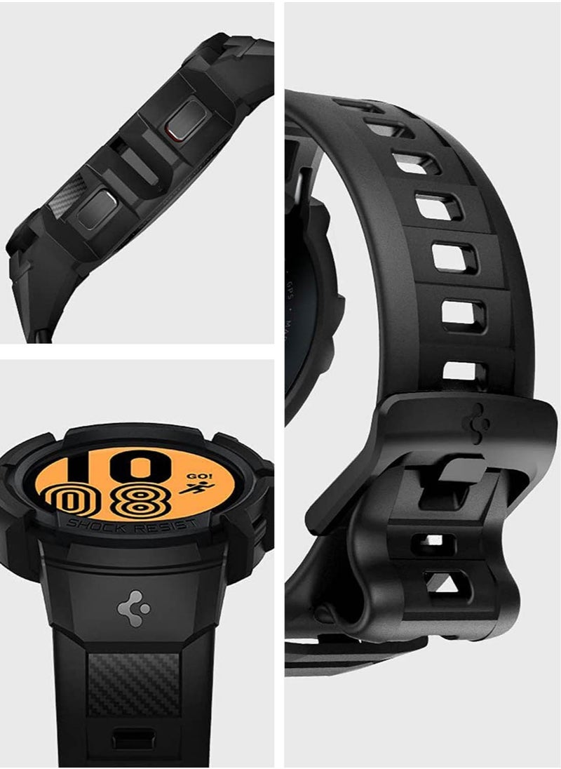 Spigen - Spigen Rugged Armor Pro Designed for Samsung Galaxy Watch FE (2024), Galaxy Watch 5 40mm (2022), Galaxy Watch 4 40mm (2021) Band with Case Protector - Charcoal Gray - Image 1