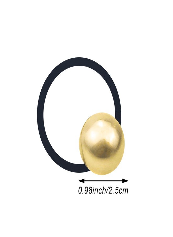 Arvintas 4 قطع من ربطات الشعر المطاطية المعدنية على شكل كرة، ربطة شعر مطاطية على شكل كرة، ربطة شعر ذهبية للشعر الكثيف، ربطة شعر مطاطية ذهبية على شكل كرة (ذهبي + فضي) - Image 2