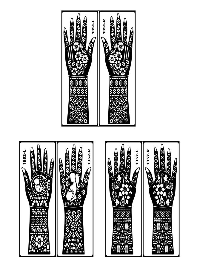 Komstec Mother and Baby Design Mehndi Stencil Sticker for Baby Welcome Ceremony with Two New Stencil for Festival and Wedding - Image 2