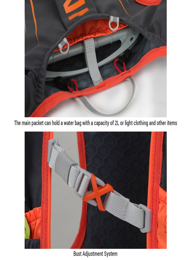 INOXTO 5L Hydration Vest Backpack Water Running Vest Pack with 1pc 1.5L Water Bladder and 2pcs 450ml Soft Water Bottles - Image 5