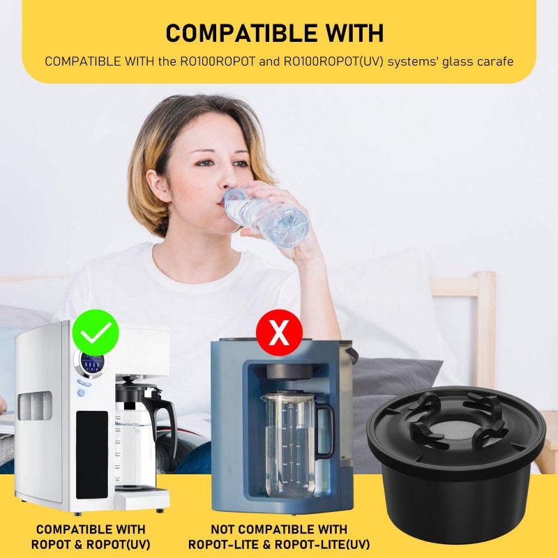 Zomixzo مرشحات مياه إعادة التمعدن RO100ROPOT بديل، متوافقة مع أنظمة Bluevua RO100ROPOT و RO100ROPOT(UV)، قلوية لمرشح التناضح العكسي، تعيد التمعدن وتزيد من pH، عبوة 2 - Image 2