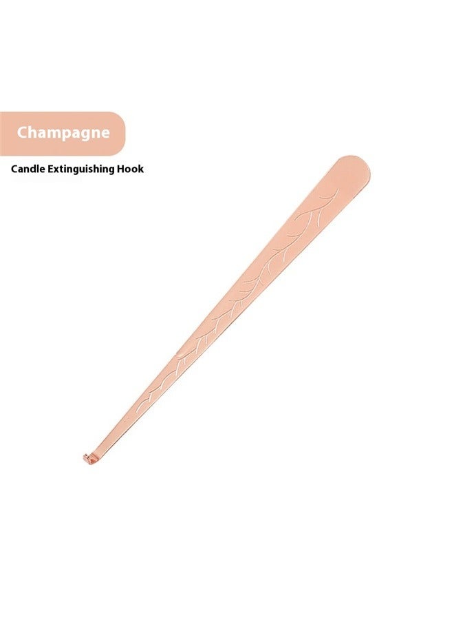 Candle Wick Trimmer Rose Gold，3 in 1 Candle Accessory Set,Large Candle Wick Trimmer Snuffer Extinguisher Hook with Long Handle,Stainless Steel Candle Wick Scissor Cutter Clipper Kit Gift (champagne color) - Image 3