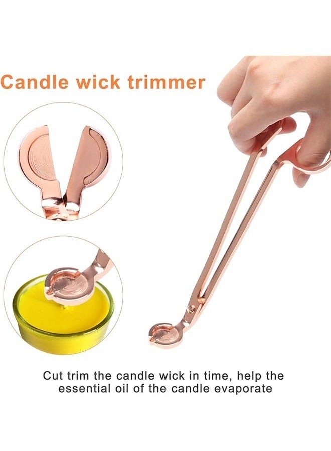 Candle Wick Trimmer Rose Gold，3 in 1 Candle Accessory Set,Large Candle Wick Trimmer Snuffer Extinguisher Hook with Long Handle,Stainless Steel Candle Wick Scissor Cutter Clipper Kit Gift (champagne color) - Image 4