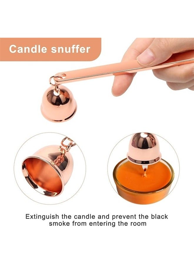Candle Wick Trimmer Rose Gold，3 in 1 Candle Accessory Set,Large Candle Wick Trimmer Snuffer Extinguisher Hook with Long Handle,Stainless Steel Candle Wick Scissor Cutter Clipper Kit Gift (champagne color) - Image 5