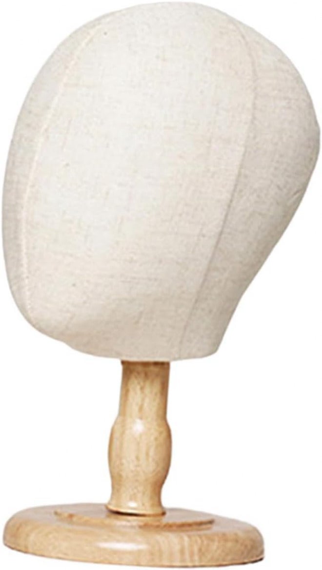 Children Mannequin Head Model, Hats Wig Display Stand,Modern Stable Base with Wood Base,for Styling Drying Home Salon and Travel Decoration, Total Height 31cm - Image 1