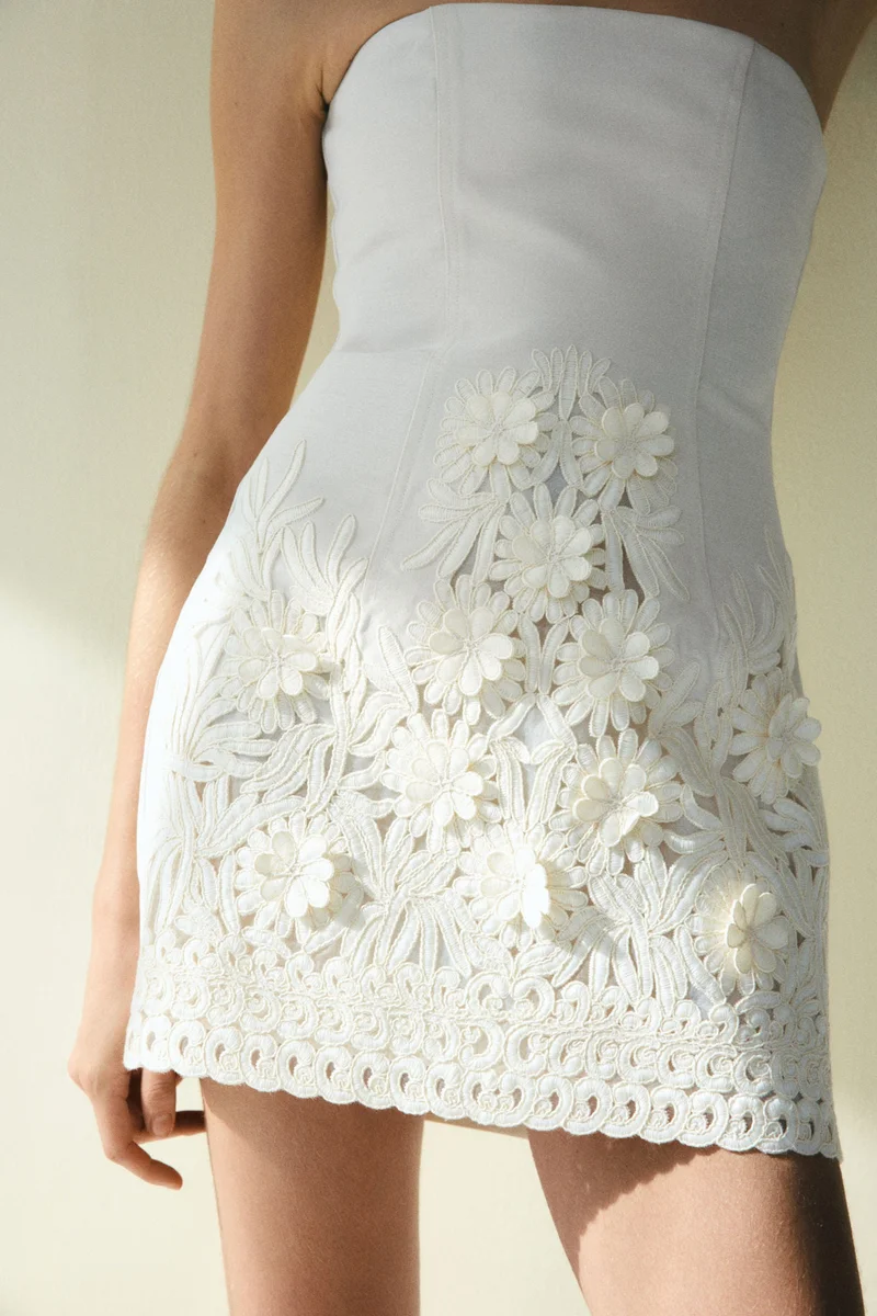 H&M Appliquéd bandeau dress