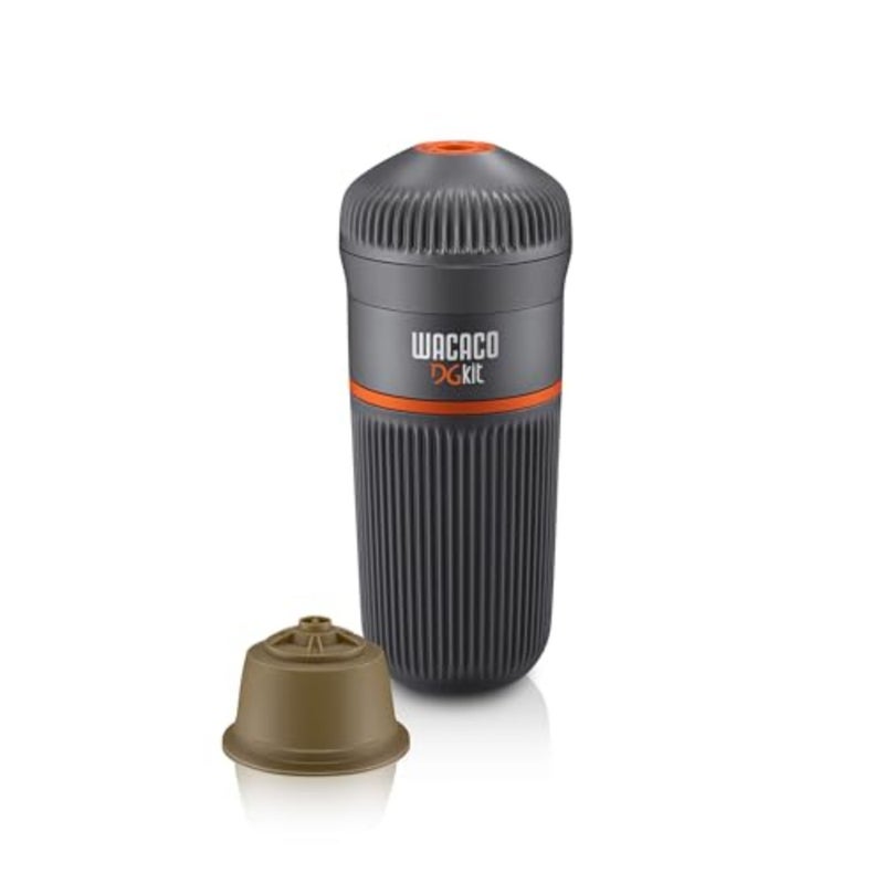 مجموعة ملحقات Nanopresso لكبسولات قهوة DG: الألومنيوم، أسود غير لامع، تصميم مدمج ومحمول مثالي للسفر أو التخييم أو الاستخدام المكتبي - Image 1