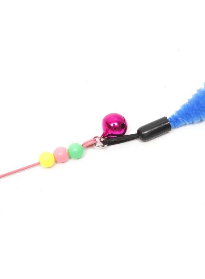Interactive Cat Teaser Fishing Poles Bells Fish Design Engaging Cat Toys for Indoor Play and Exercise（Plush Feathers） - Image 2