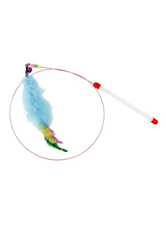 Interactive Cat Teaser Fishing Poles Bells Fish Design Engaging Cat Toys for Indoor Play and Exercise（Plush Feathers） - Image 1