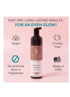Beauty by Earth Self Tanner Tanning Mousse Kit - USA Made with Natural & Organic Ingredients, Self Tanner Mousse and Mitt, Self Tan Kit, Fake Tan Tanning Foam, Medium to Dark Sunless Tanner, Self Tanners Best Sellers  - Image 2